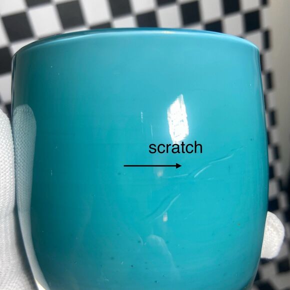 Glassybaby Aqua Verde Votive Candle Holder Teal Hand Blown Glass Pre Triskelion - Picture 9 of 9